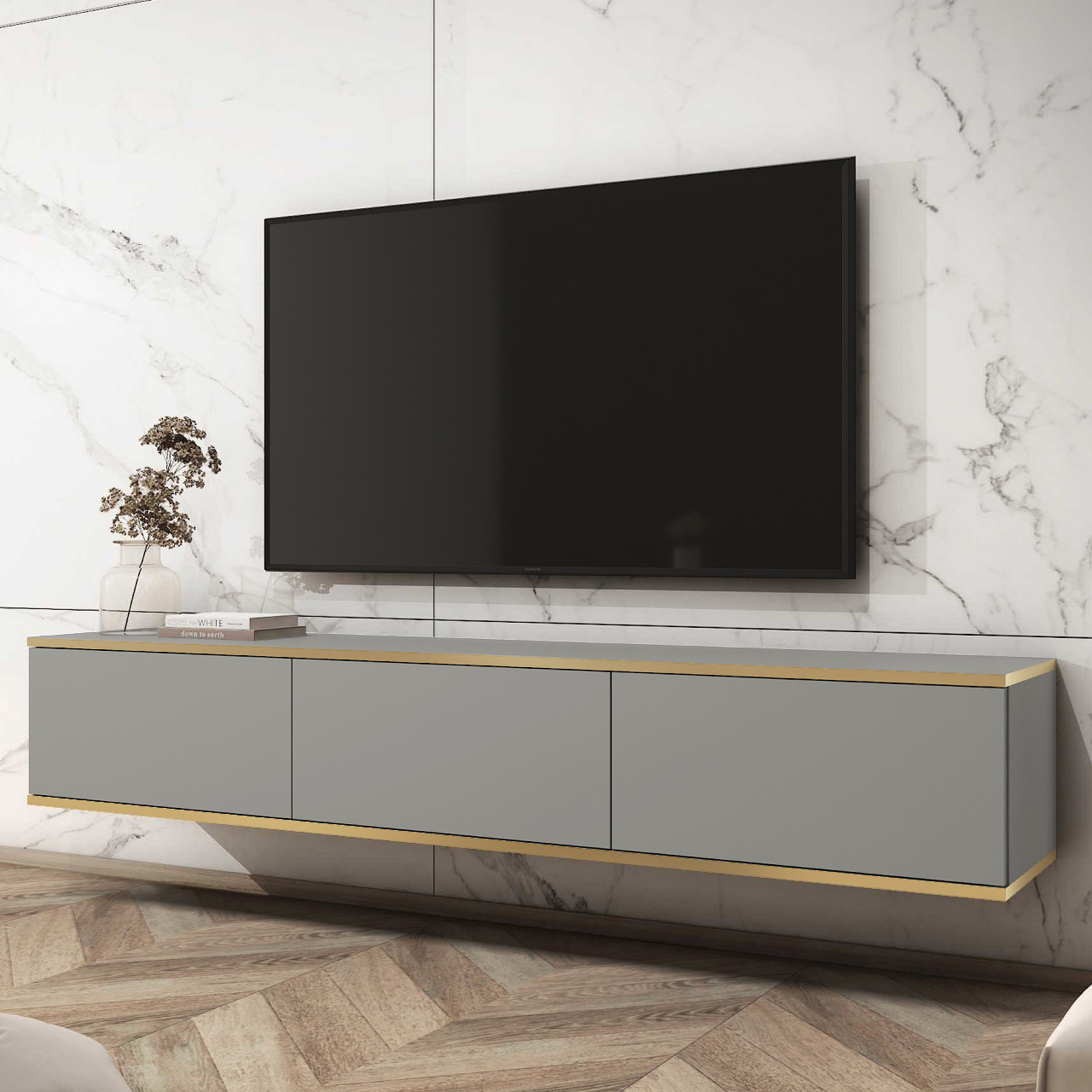 Szafka RTV ARA 175 szary - obrazek 3