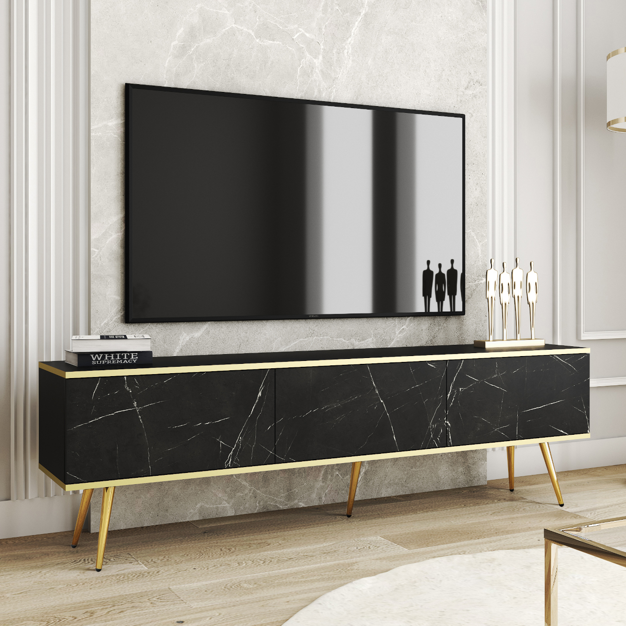 Szafka RTV ARA 175 czarny marmur - obrazek 4