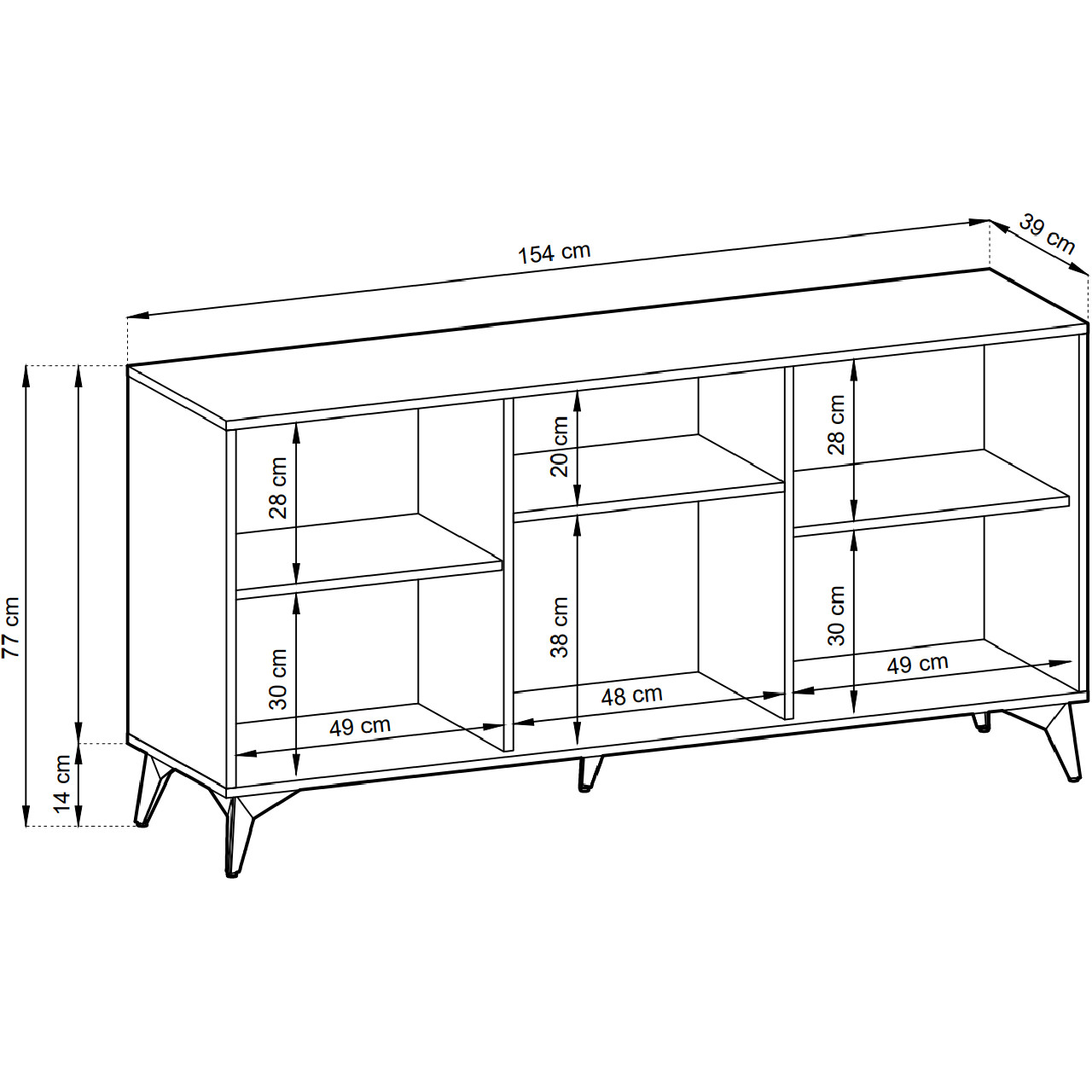 Komoda MONDI 03 czarny / dąb evoke - obrazek 4