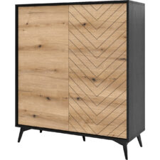 Komoda MONDI 04 czarny / dąb evoke