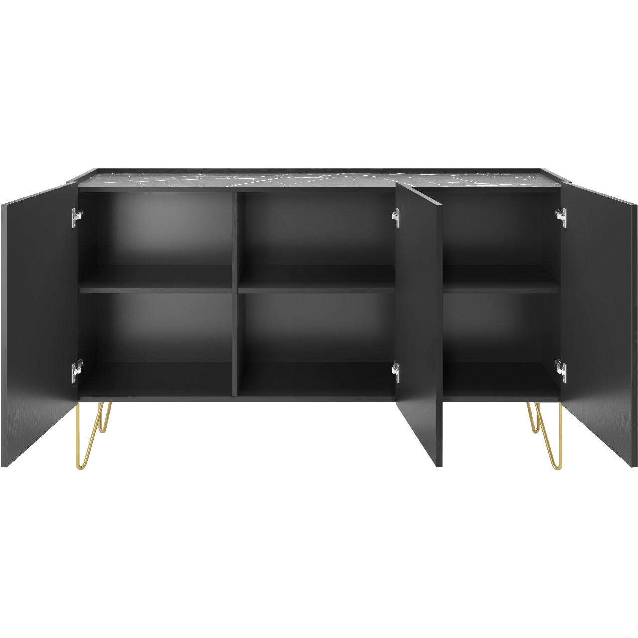 Komoda HARMONI 03 czarny / czarny marmur - obrazek 4