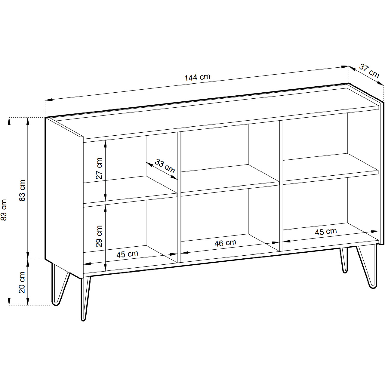 Komoda HARMONI 03 czarny / czarny marmur - obrazek 5