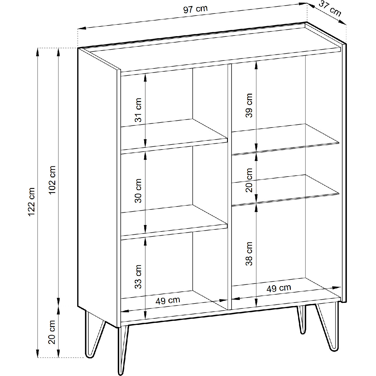 Witryna HARMONI 04 czarny / czarny marmur - obrazek 5