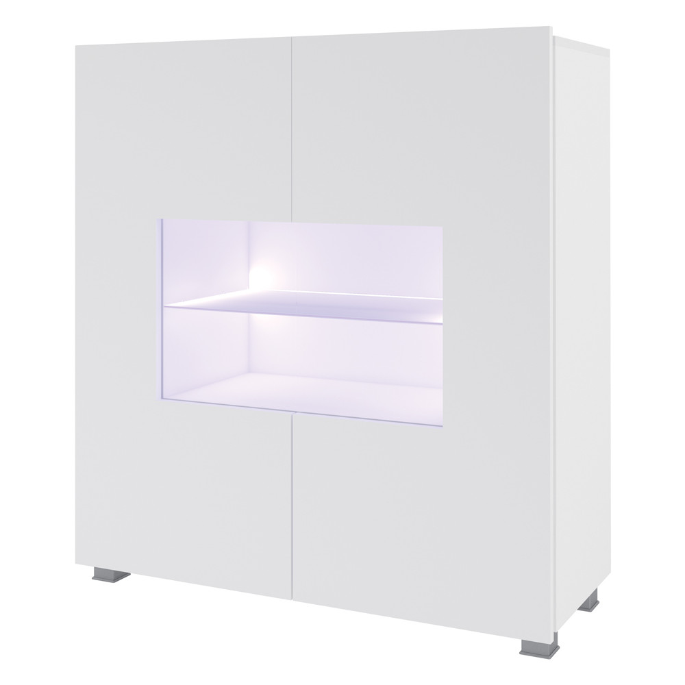 Meblościanka CALABRIA 3 biały / biały połysk - obrazek 6