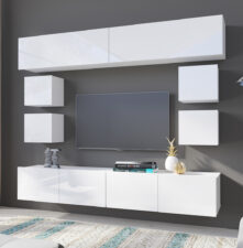 Meblościanka CALABRIA 10 biały / biały połysk