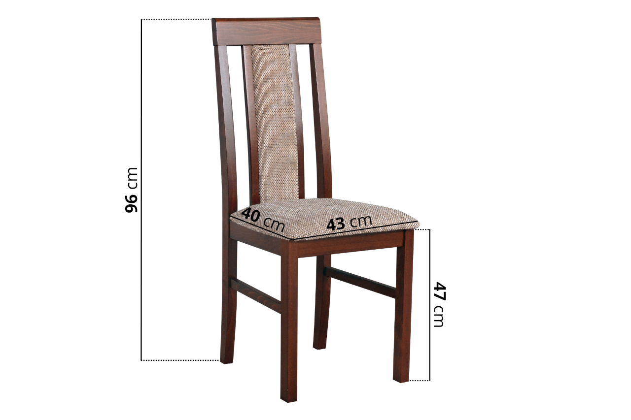 Krzesło DK12 orzech z beżowym siedziskiem 21B - obrazek 3