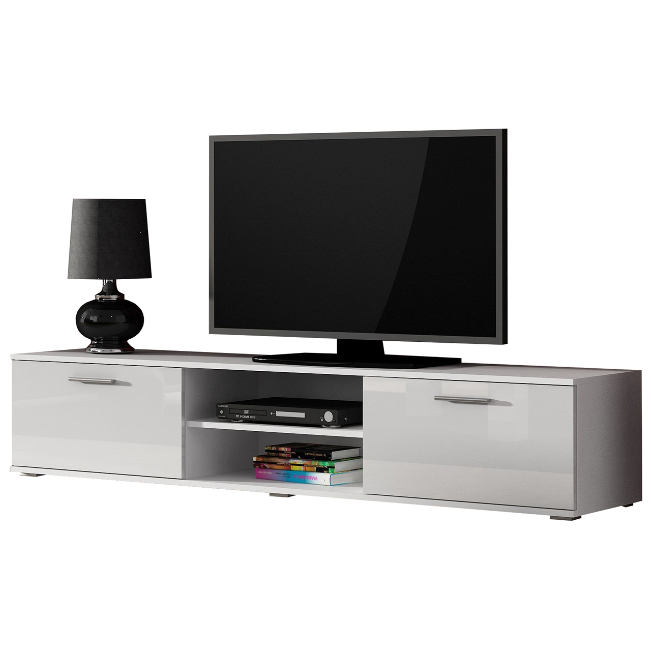 Meblościanka SINDI 2A biały / biały połysk - obrazek 4