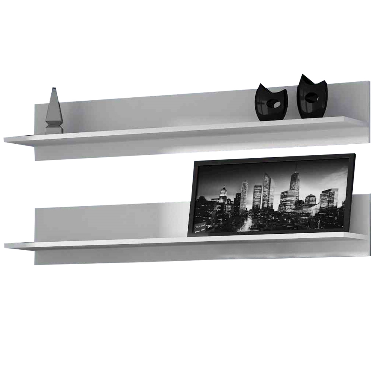 Meblościanka SINDI 2F biały / szary połysk - obrazek 5