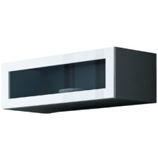 Witryna wisząca ze szkłem 90 GOVI GREY B VG6 szary / biały połysk