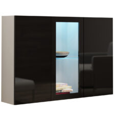 Komoda GOVI VG7B biały / czarny połysk