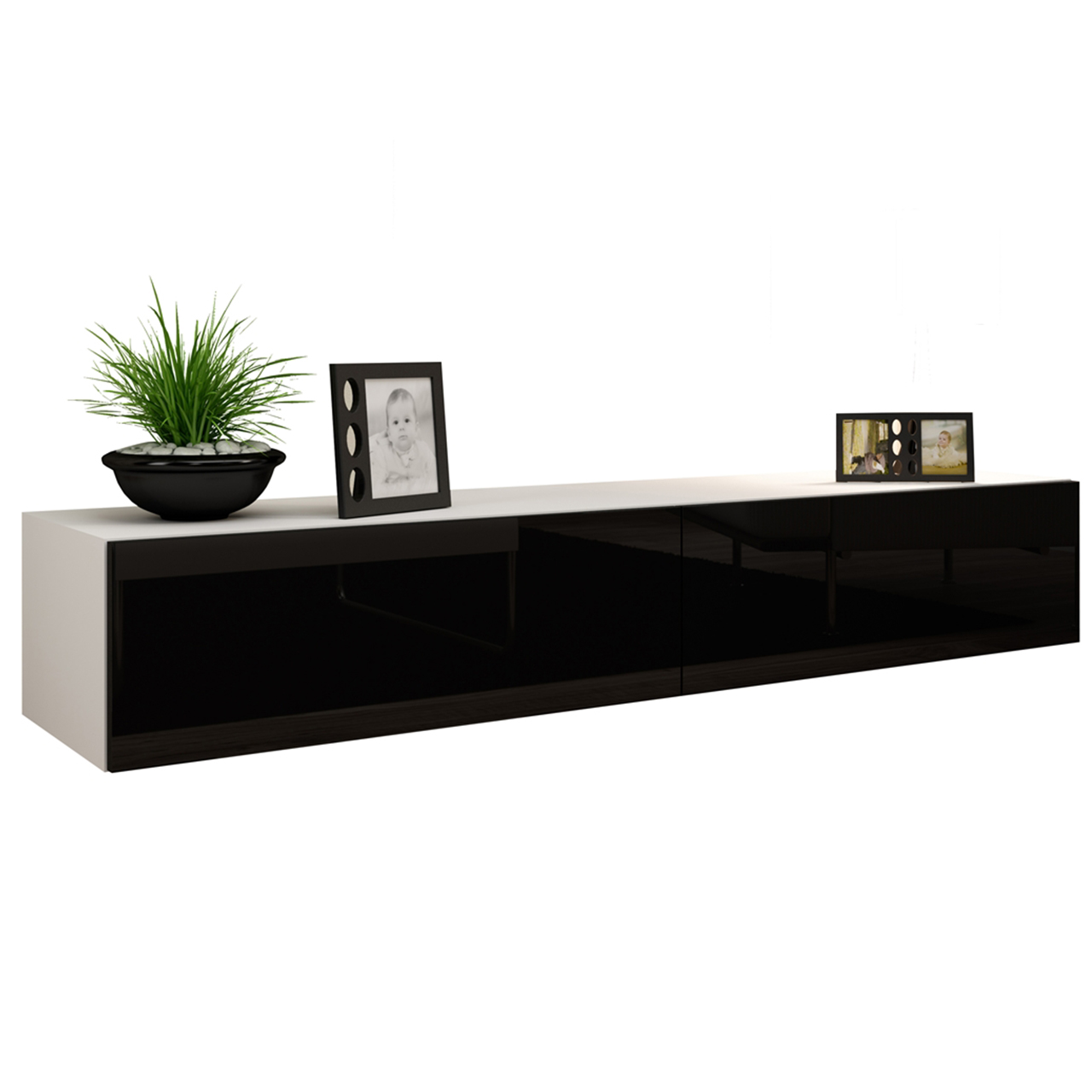 Meblościanka GOVI 5B biały / czarny połysk - obrazek 3