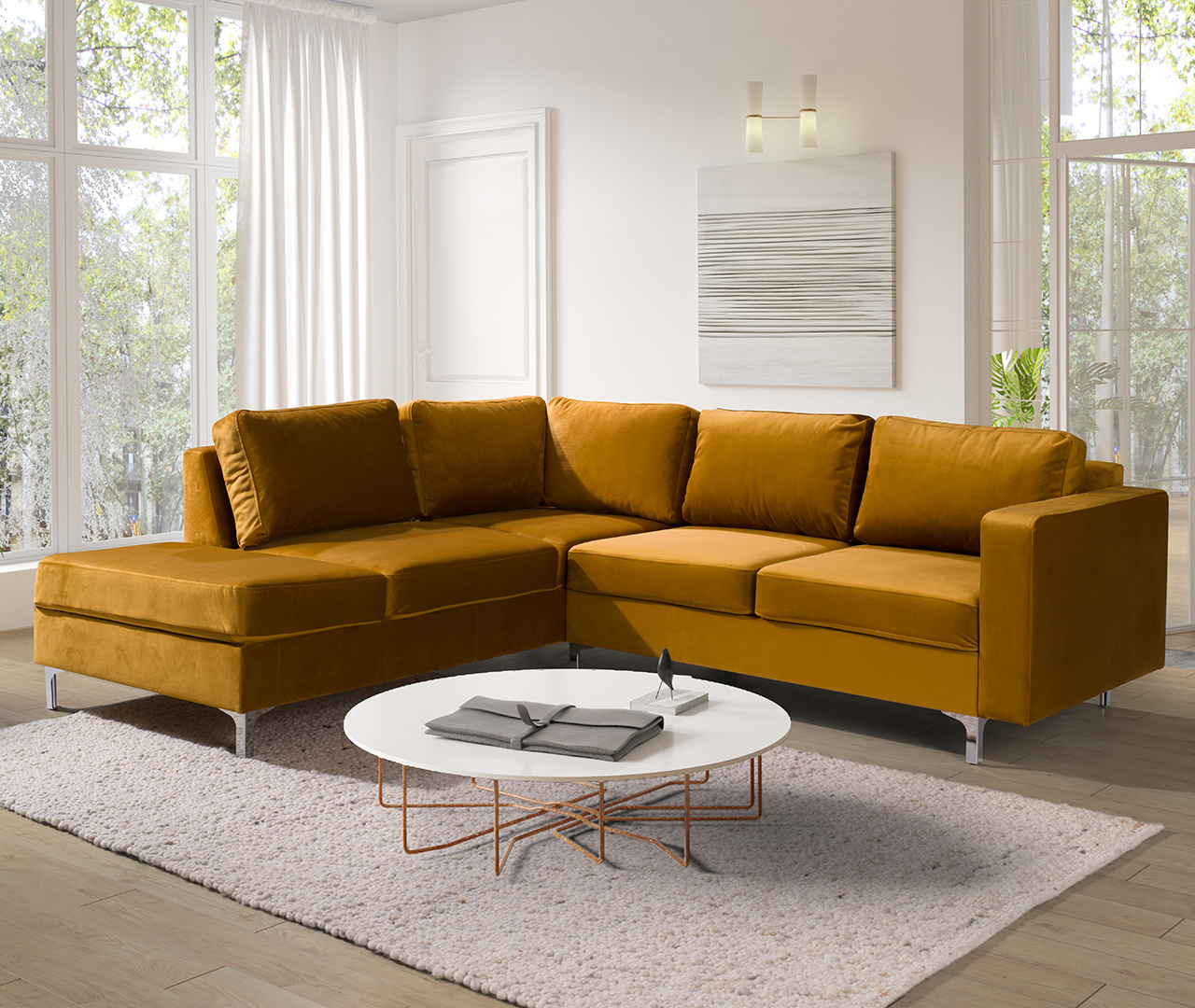 Narożnik ORLEAN VELVET tiffany 08 lewy - obrazek 5