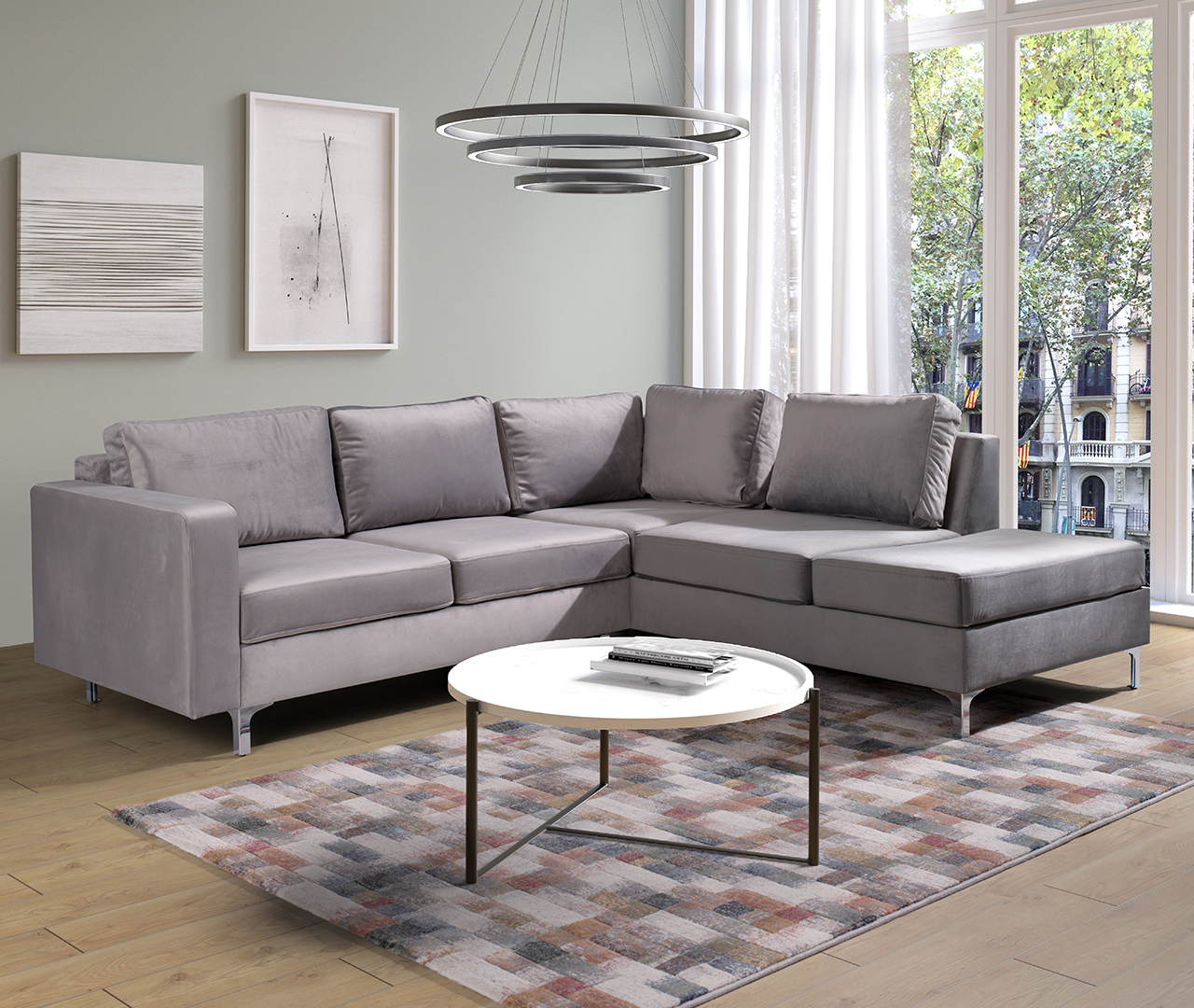 Narożnik ORLEAN VELVET tiffany 15 prawy - obrazek 5