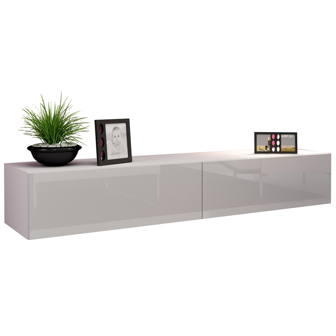 Meblościanka GOVI 24A biały / biały połysk - obrazek 3