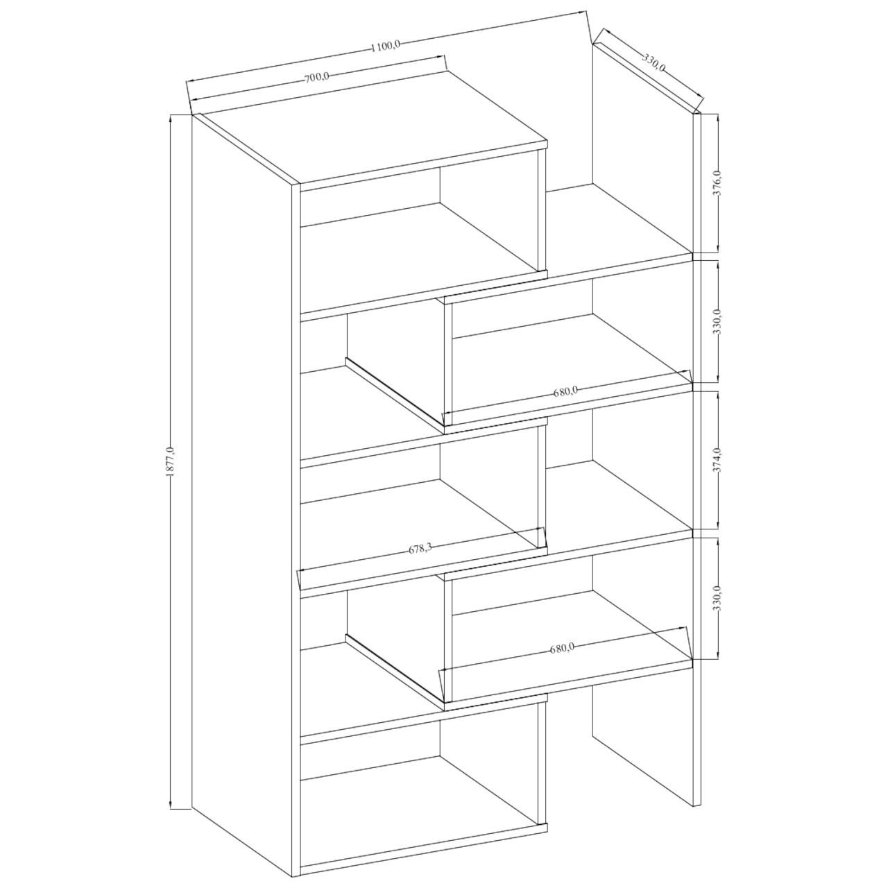 Regał rozsuwany KARL 2 dąb artisan - obrazek 3