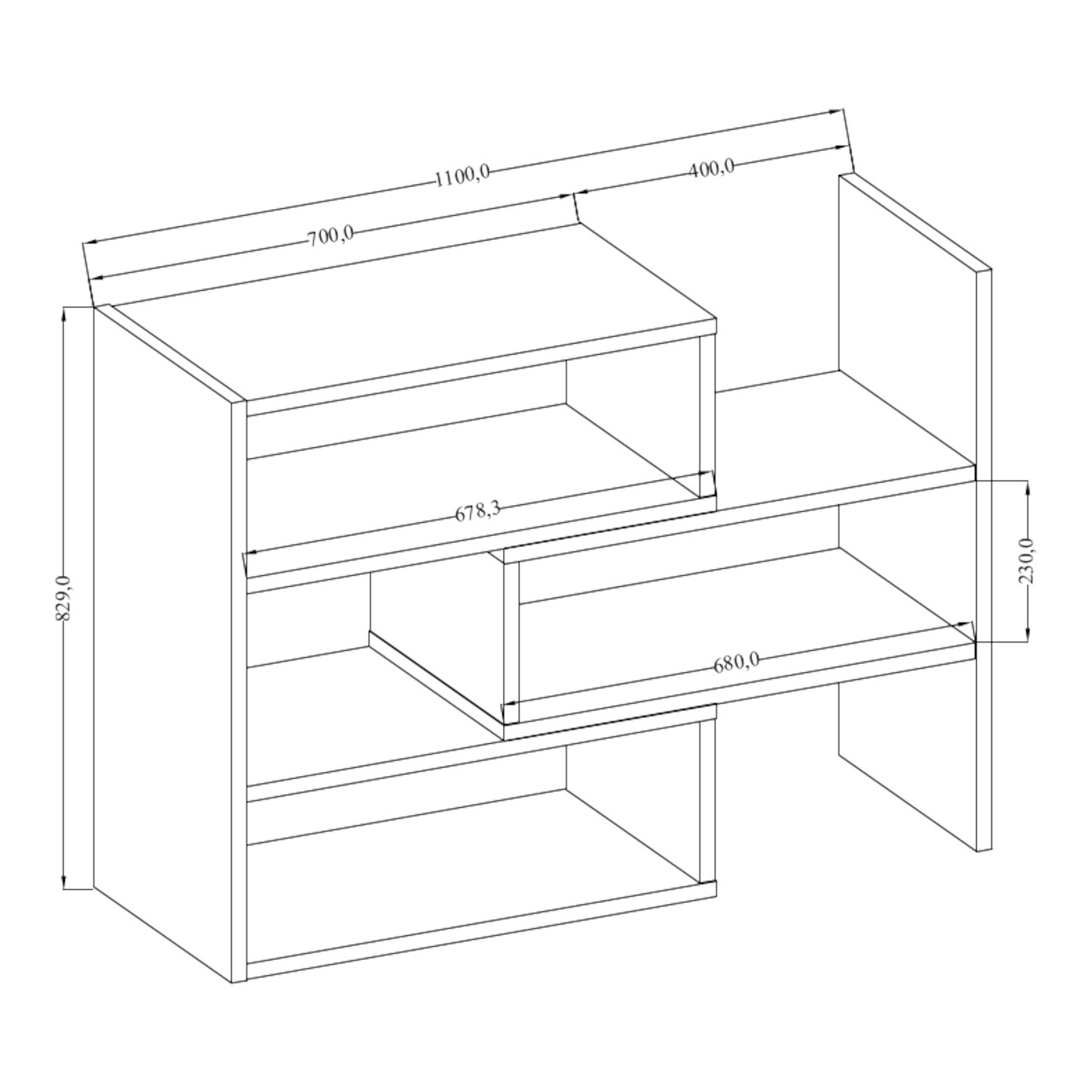 Regał rozsuwany KARL 3 dąb sonoma - obrazek 3