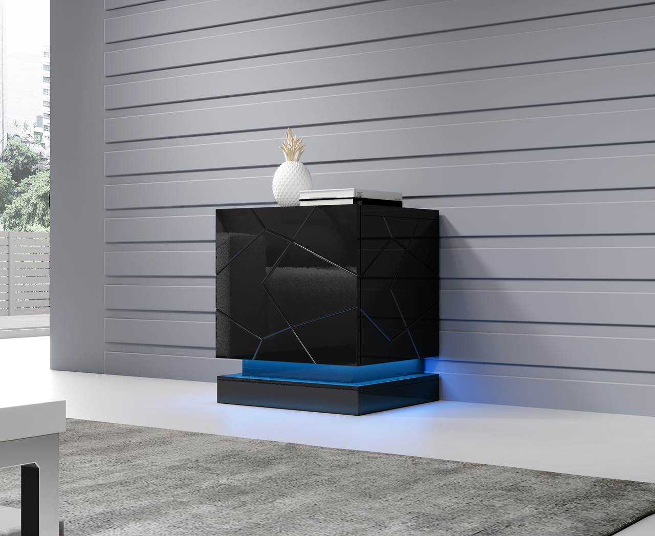 Szafki nocne QUI 2szt. czarny połysk - obrazek 4