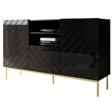 Komoda BETO czarna / złoty stelaż