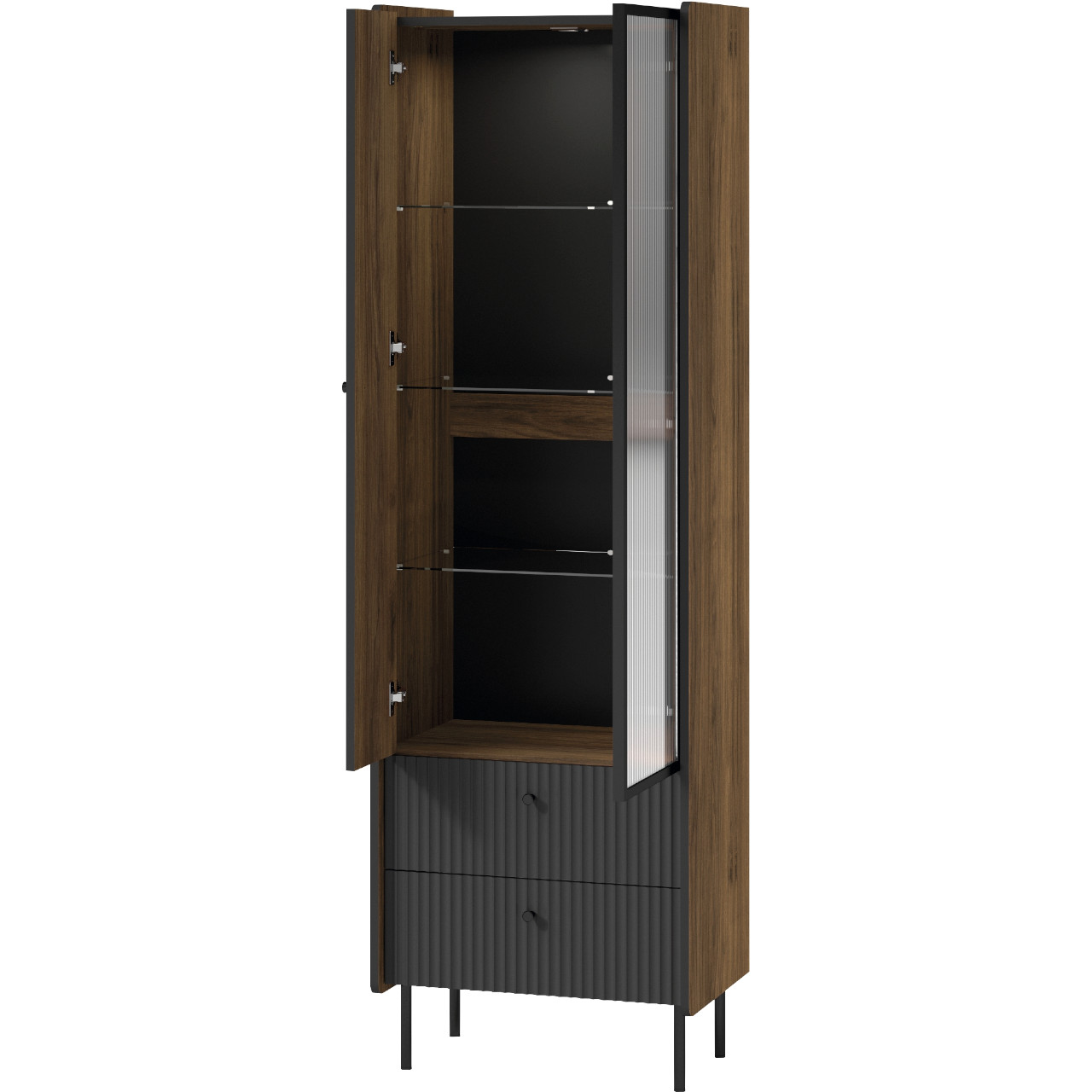 Meble do salonu PRESTI 01 orzech warmia / czarny - obrazek 4