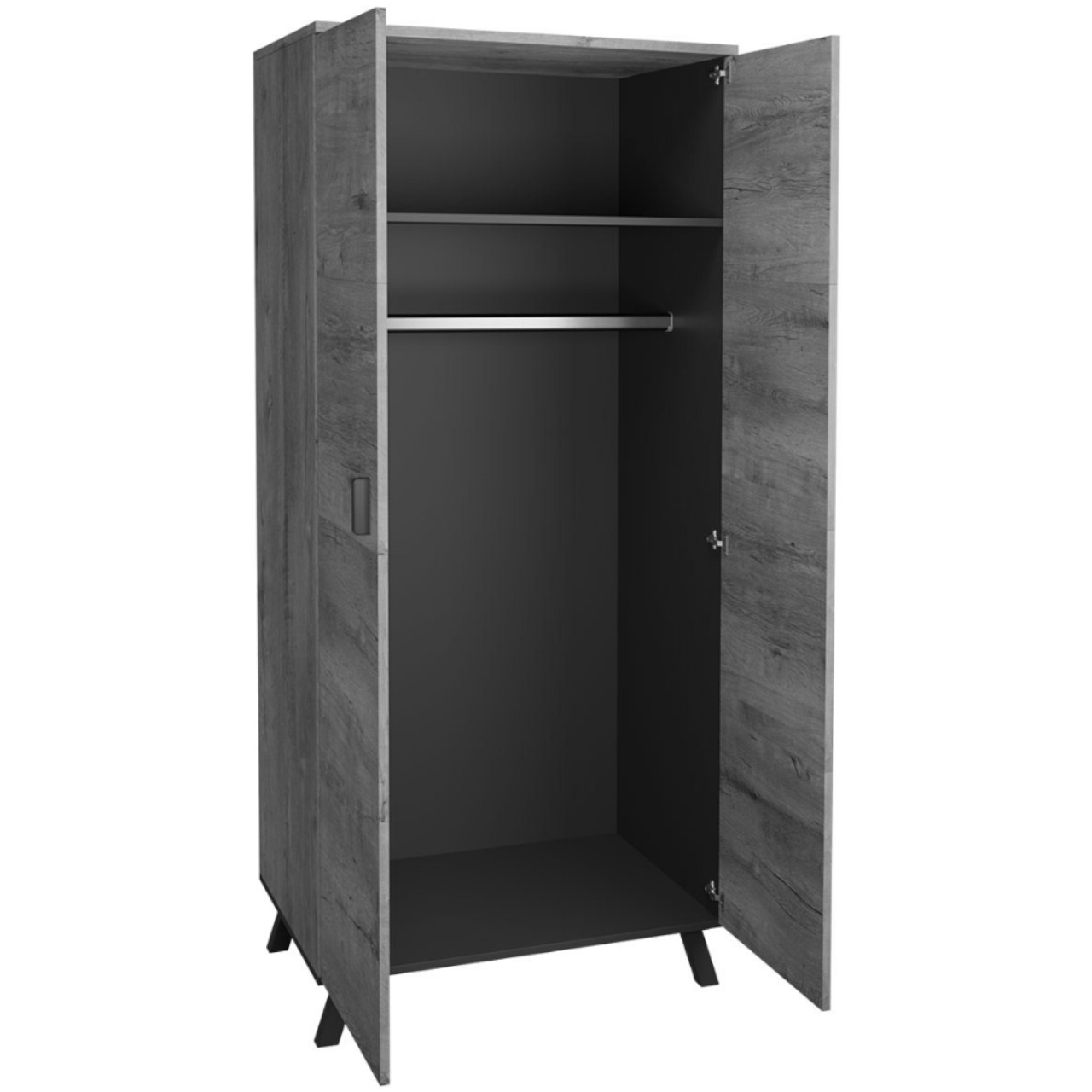 Szafa JOHNNY JH1 dąb lefkas / czarny - obrazek 3