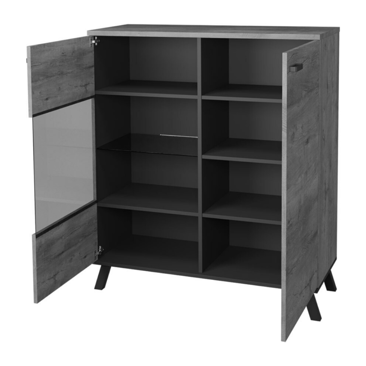 Komoda JOHNNY JH4 dąb lefkas / czarny - obrazek 3