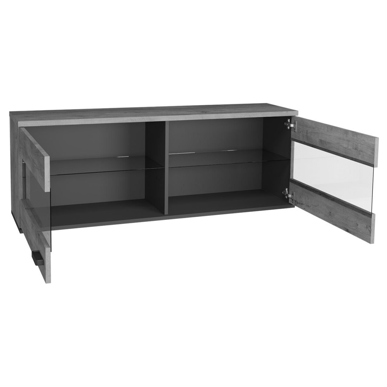 Witryna wisząca JOHNNY JH9 dąb lefkas / czarny - obrazek 3