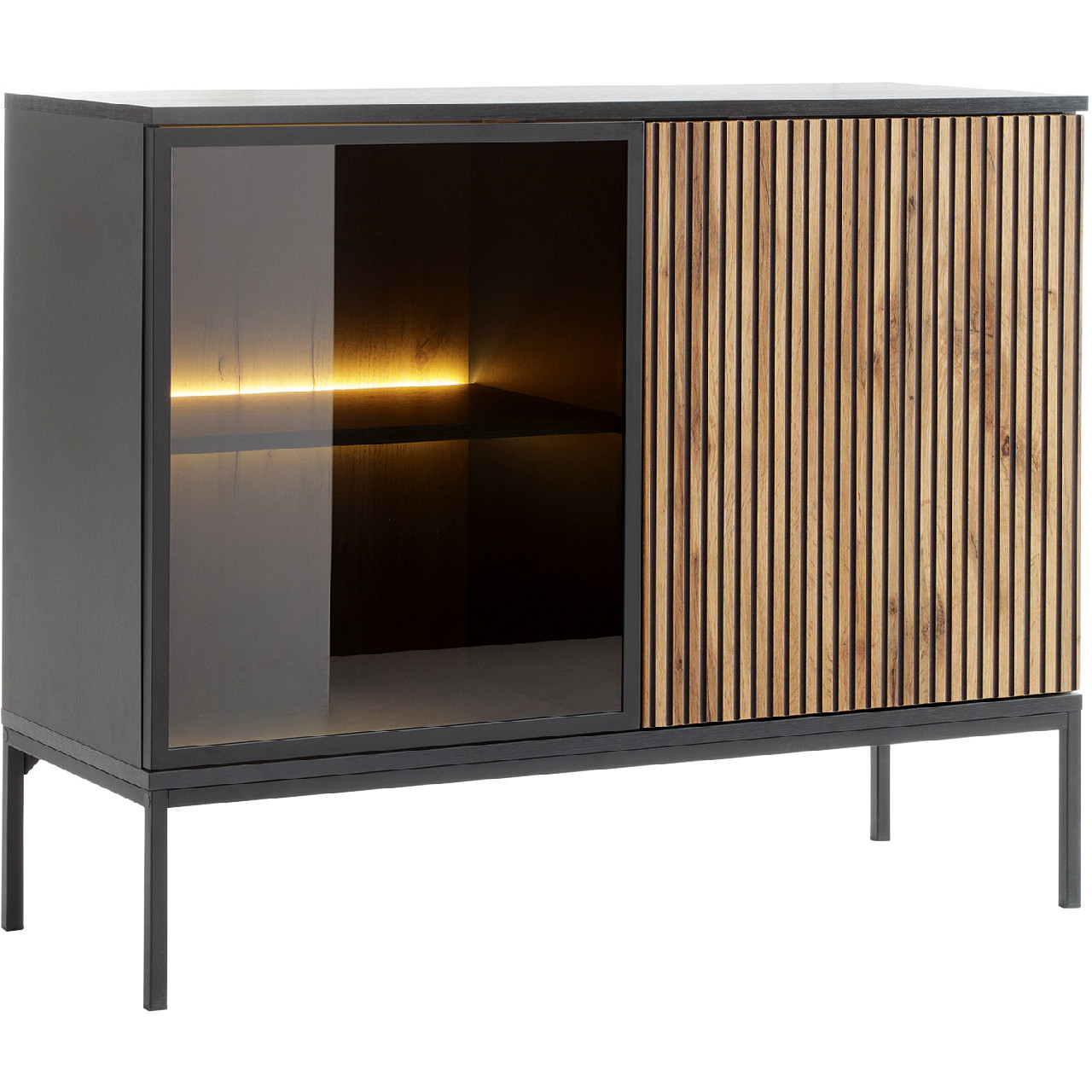 Komoda SANTO 04 czarny / dąb wotan