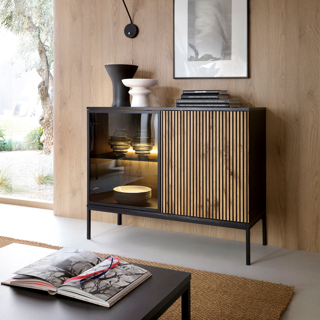 Komoda SANTO 04 czarny / dąb wotan - obrazek 6