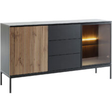 Komoda SANTO 05 czarny / dąb wotan