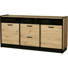 Komoda KIRA 08 dąb artisan / czarny