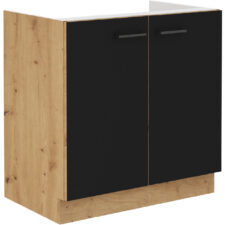 Szafka dolna pod zlew 80 MADERA 01 dąb artisan / czarny