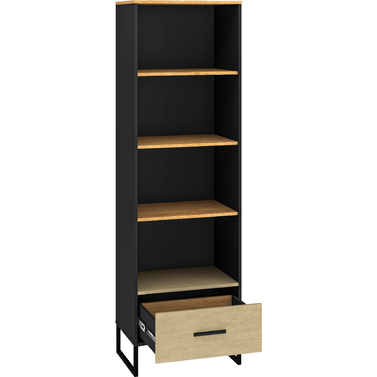 Regał CLINT 03 dąb craft złoty / czarny / stal premium - obrazek 4