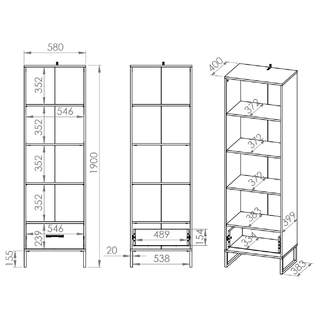 Regał CLINT 03 dąb craft złoty / czarny / stal premium - obrazek 5