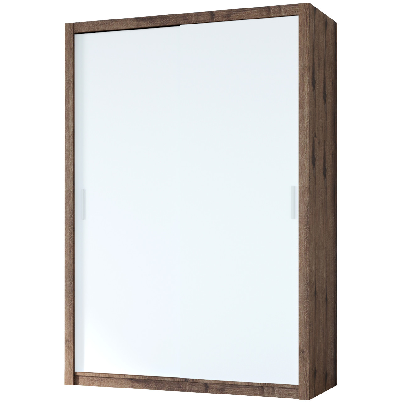 Szafa przesuwna VISTA 150 cm Dąb Monastery / Biały – minimalistyczna garderoba w naturalnym wykończeniu