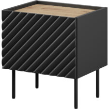 Szafka nocna 2szt. INDA czarny / dąb artisan