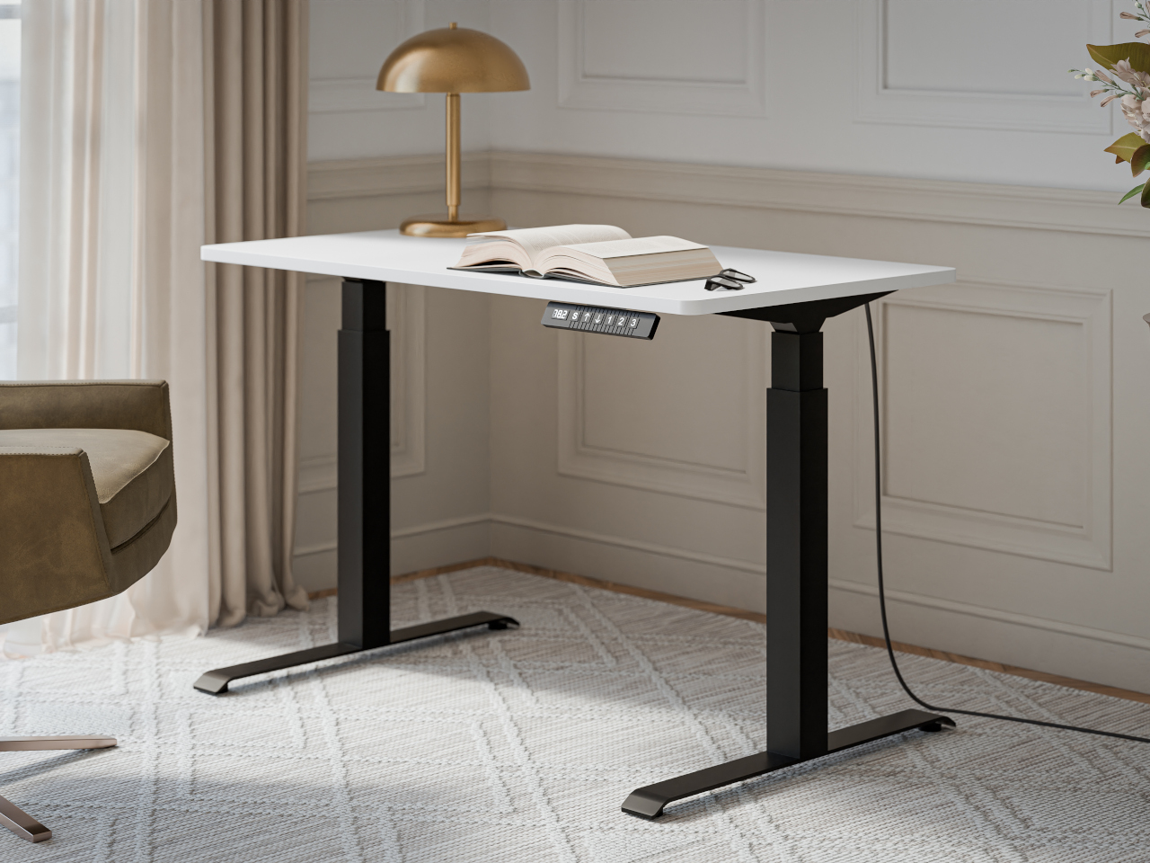Biurko z regulacją wysokości MONE czarny / biały - obrazek 4