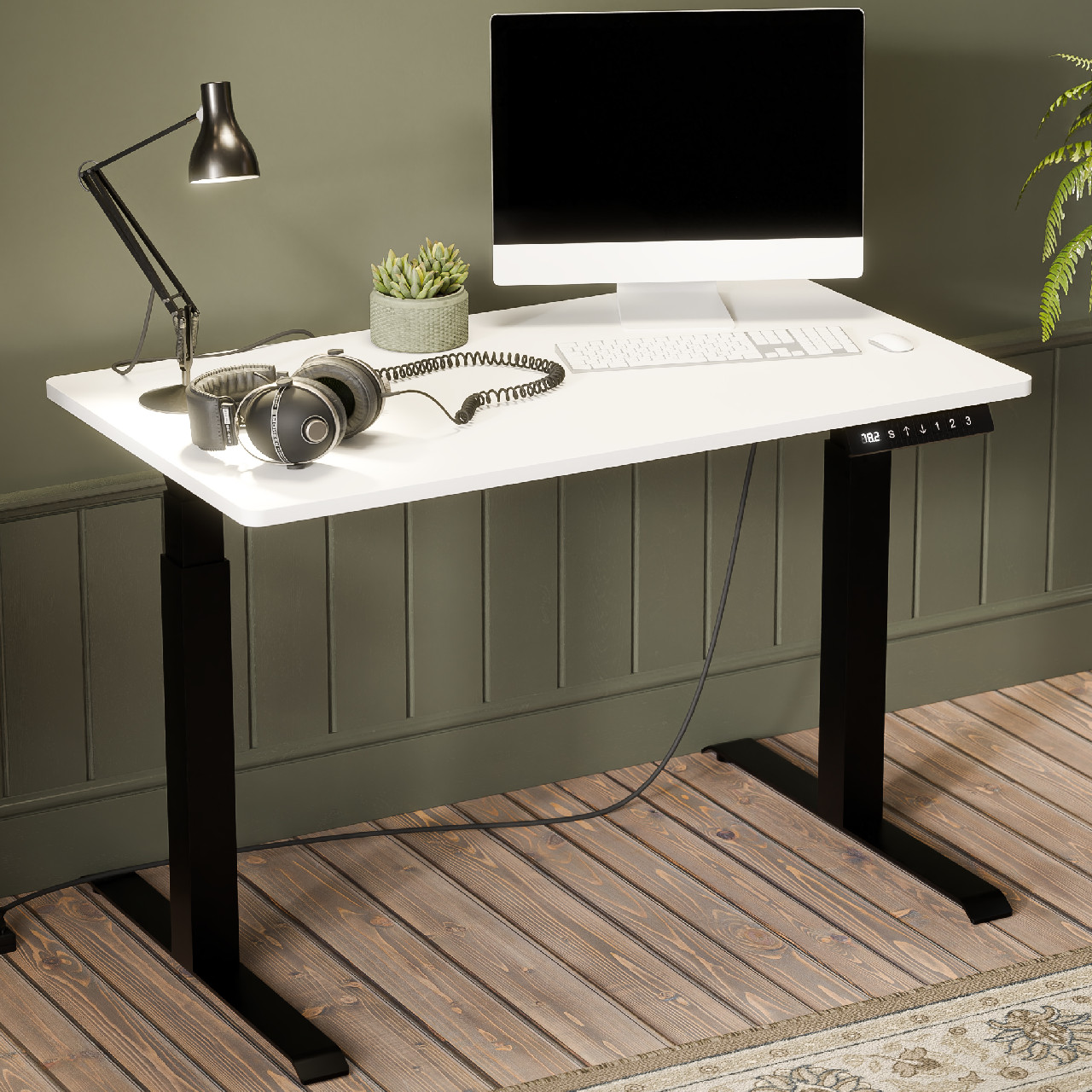 Biurko z regulacją wysokości MONE czarny / biały - obrazek 5