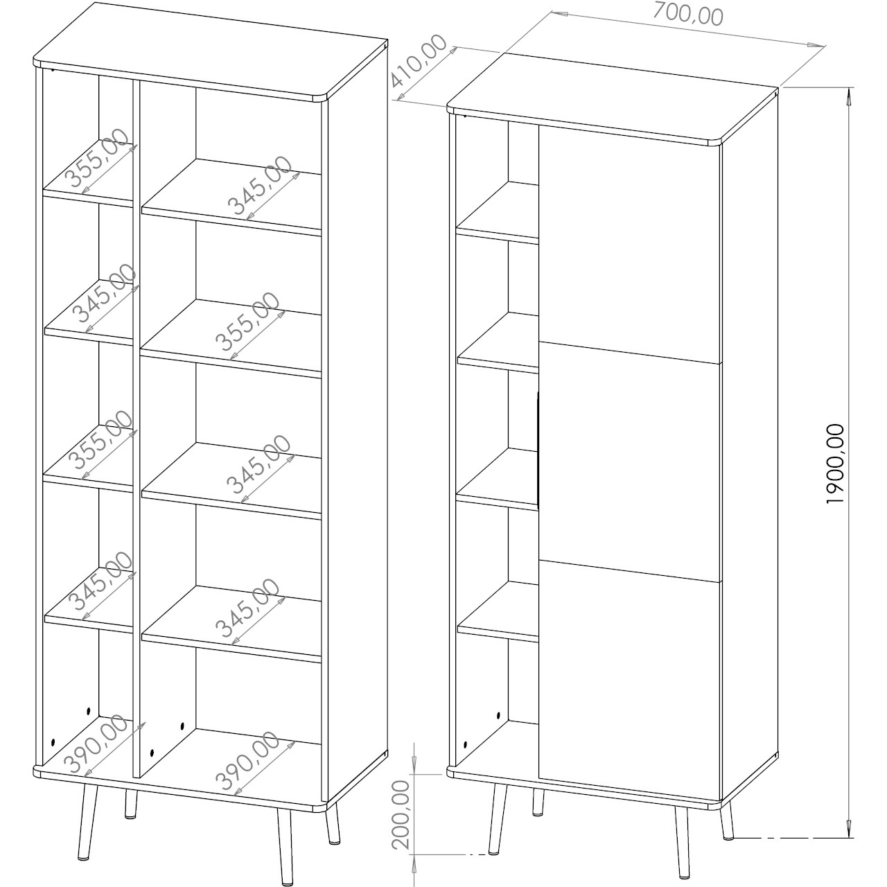 Regał PIMETTI 03 czarny grafit / captains deck - obrazek 5