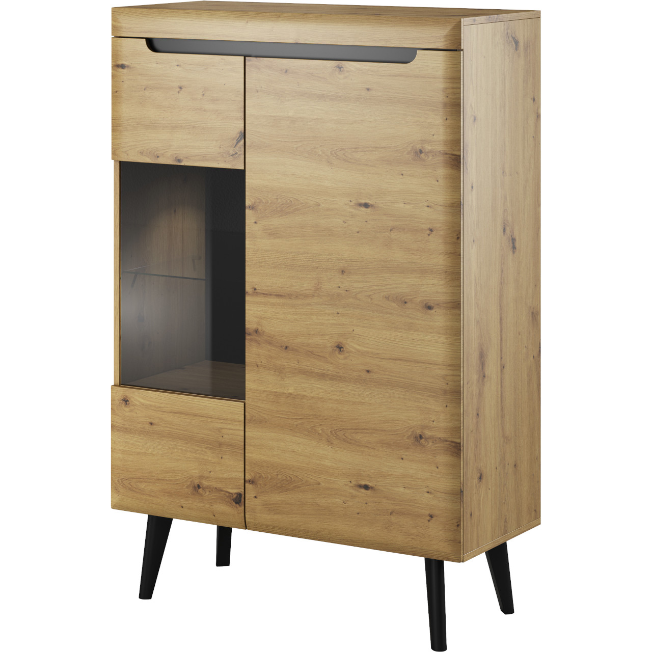 Meble do salonu NARDI 1 biały połysk / dąb riviera - obrazek 6