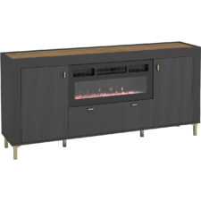 Komoda z kominkiem MOSSO 07K czarny