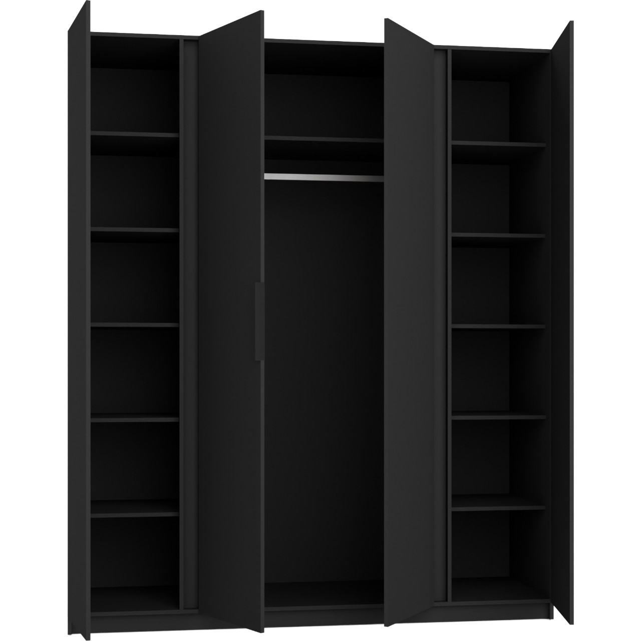 Szafa 200cm z lustrem KAYA 10 czarna - obrazek 3