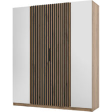 Szafa 200cm z lustrem KAYA 14 dąb evoke / dąb evoke / czarny