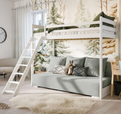 Łóżko piętrowe z kanapą FINO biały zoom 15