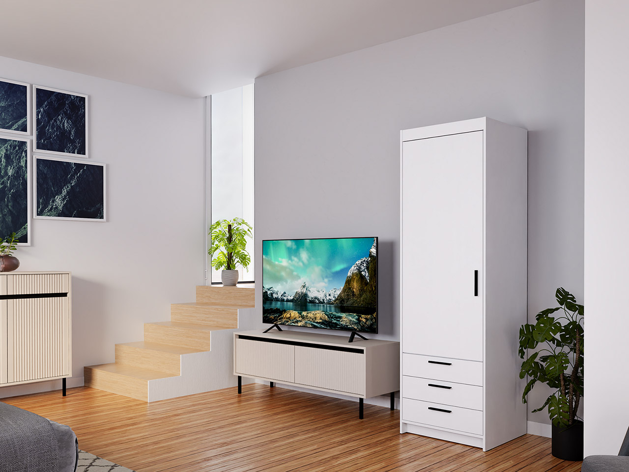 Szafa ELENI 1D3S biały - obrazek 6