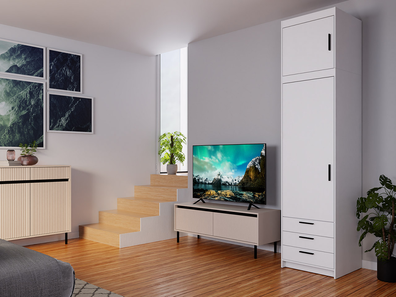 Szafa ELENI 1D3S biały - obrazek 7