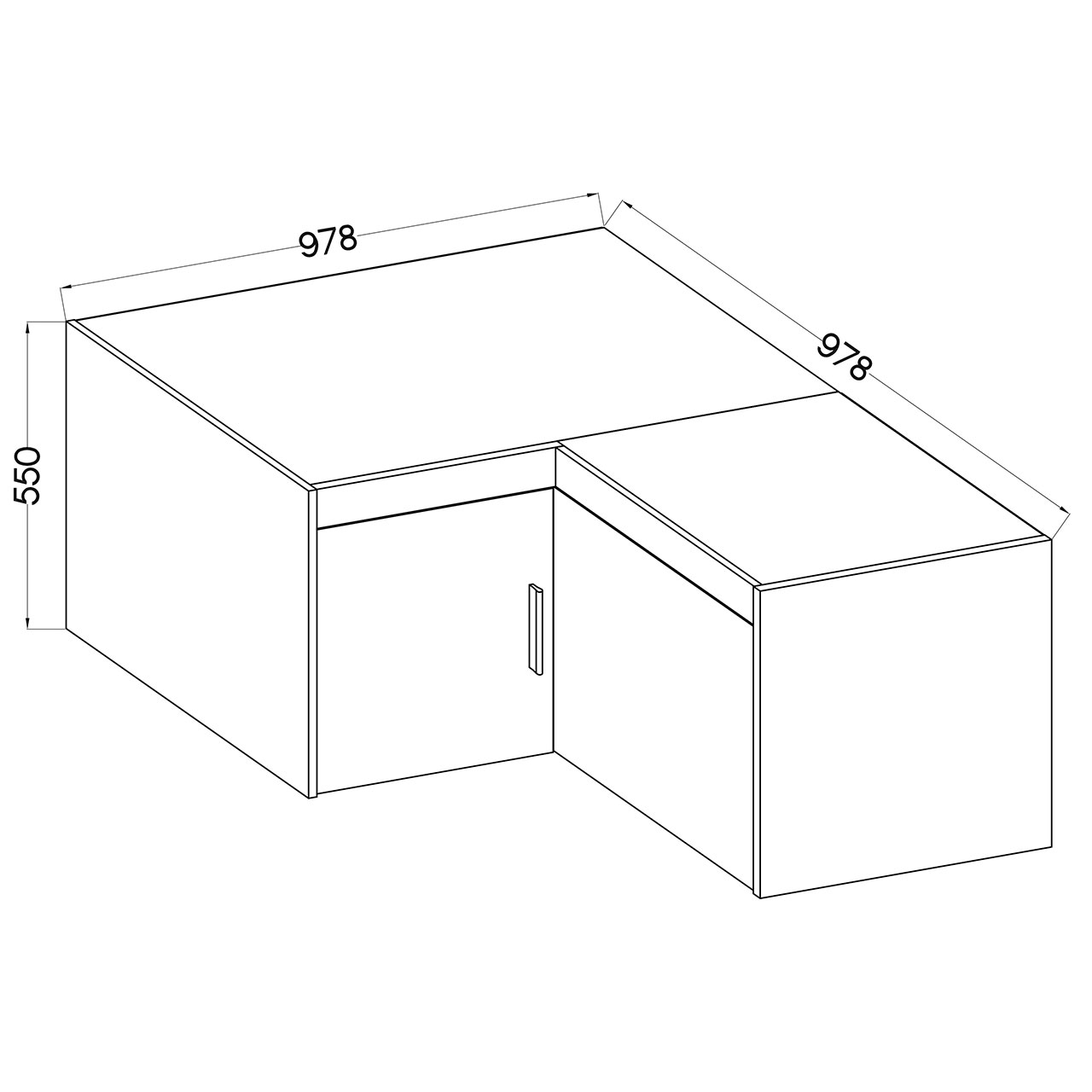 Nadstawka do szafy narożnej ELENI 2D dąb olejowany - obrazek 5