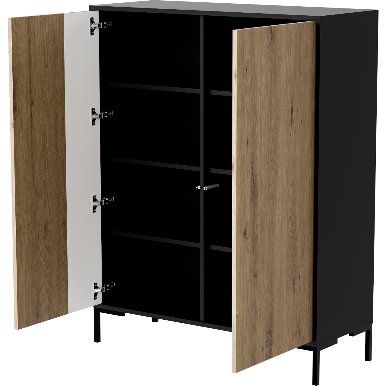 Komoda CIMER 01 czarny / dąb artisan - obrazek 3