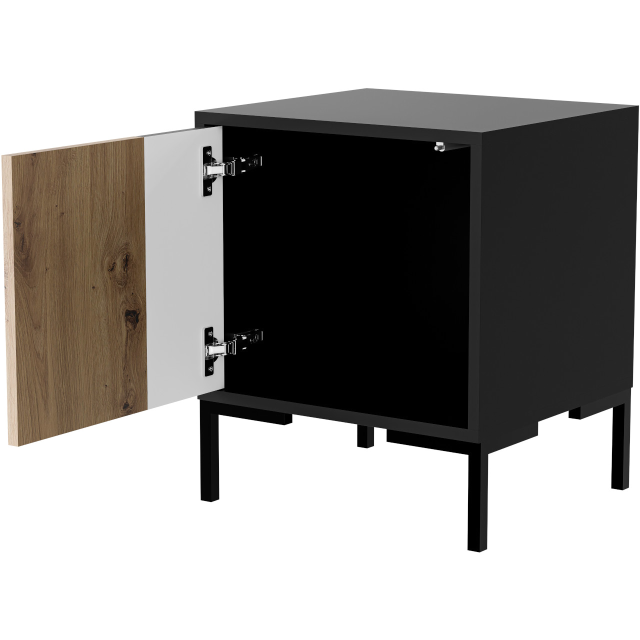 Szafki nocne (2szt.) CIMER 05 czarny / dąb artisan - obrazek 3