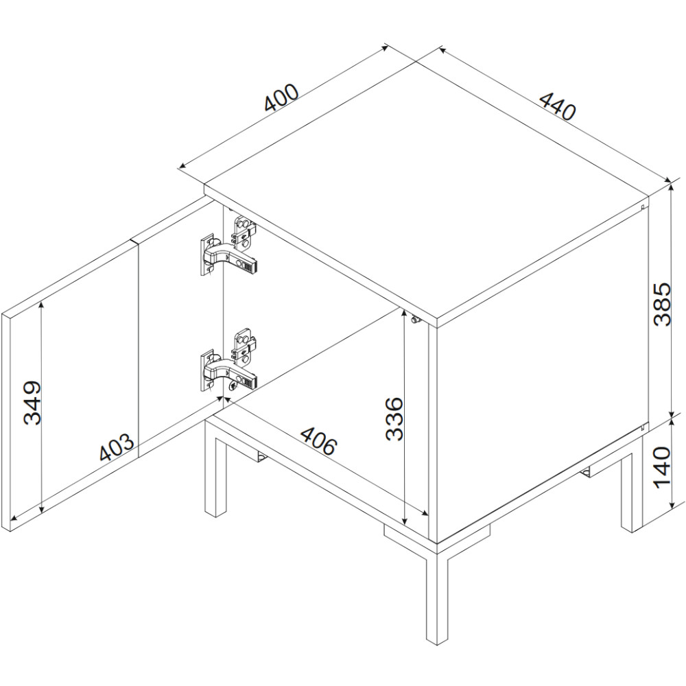 Szafki nocne (2szt.) CIMER 05 czarny / dąb artisan - obrazek 4