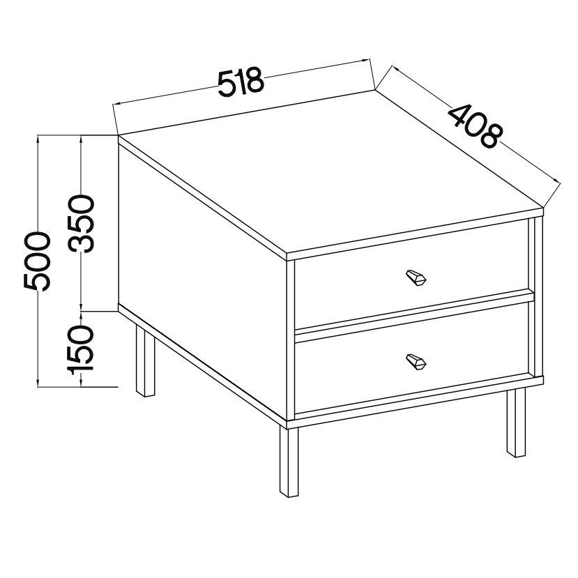 Szafka nocna KYOTO 03 czarny grafit - obrazek 3